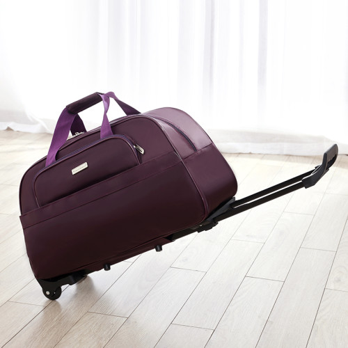 大容量防水行李包可折曡手提帶輪子拉桿包時尚出差登機輕便收納袋