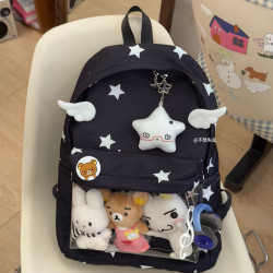 不想失業星星痛包娃包可愛雙肩後後背包古早味大容量百搭日系學生書包