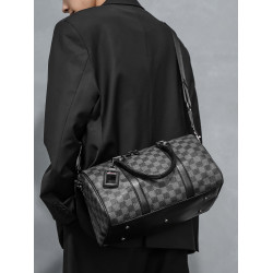 2026新款潮流男包 時尚潮男手提包 經典格紋單肩包斜後後背包托特包潮