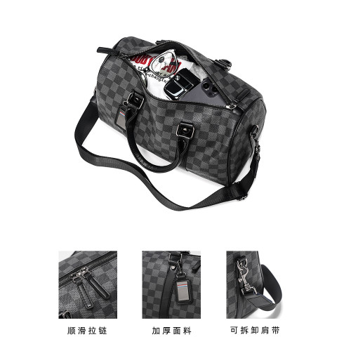 2026新款潮流男包 時尚潮男手提包 經典格紋單肩包斜後後背包托特包潮