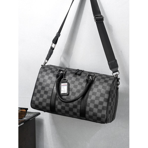 2026新款潮流男包 時尚潮男手提包 經典格紋單肩包斜後後背包托特包潮