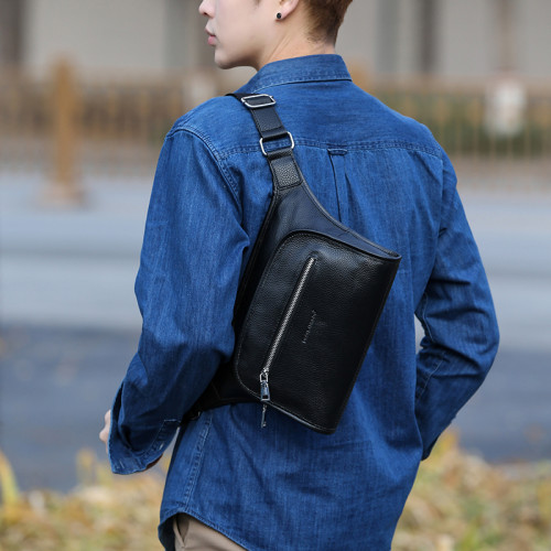 頭層牛皮男包真皮男士斜後後背包多功能新款休閒小包包單肩包後後背包掛包