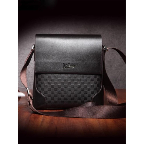 真皮男包單肩包斜後後背包公文後後背包純頭層牛皮商務格紋掛包竪男士包包