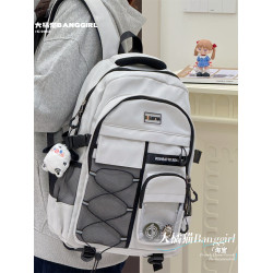 日系復古工裝初中生女減負護脊中學生書包高中女生大容量雙肩包男