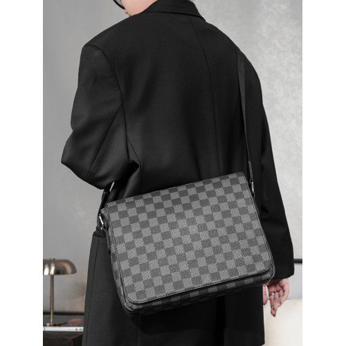 商務休閒格子單肩包 韓版男包潮流斜後後背包街頭小挎包IPAD包潮男包 商務休閒格子單肩包 韓版男包潮流斜後後背包街頭小挎包IPAD包潮男包