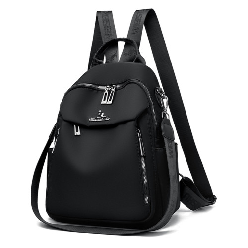 威森袋鼠雙肩包女2025新款尼龍雙肩後後背包時尚旅遊牛津布百搭女士包