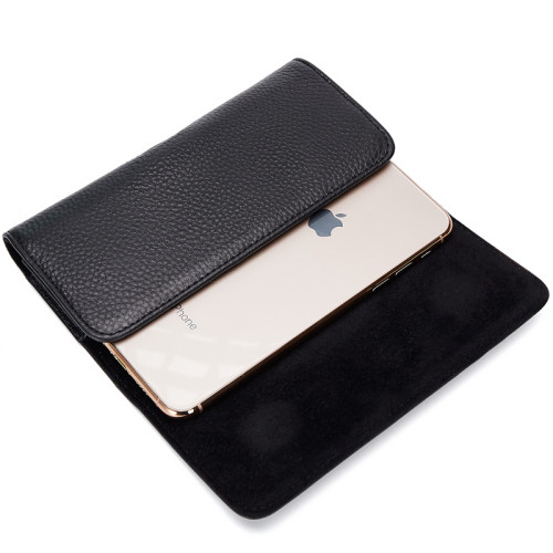 手機腰包男穿皮帶橫款 6.1/6.7/6.9寸真皮牛皮單層薄款 工地乾活