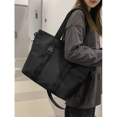 大容量斜後後背包男包潮牌時尚休閒單肩包學生上課手提包電腦包托特包