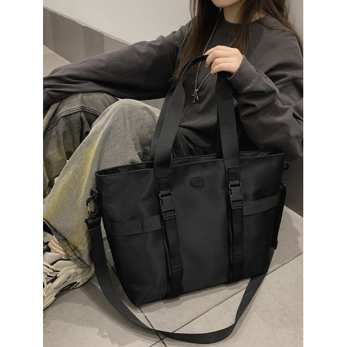 大容量斜後後背包男包潮牌時尚休閒單肩包學生上課手提包電腦包托特包