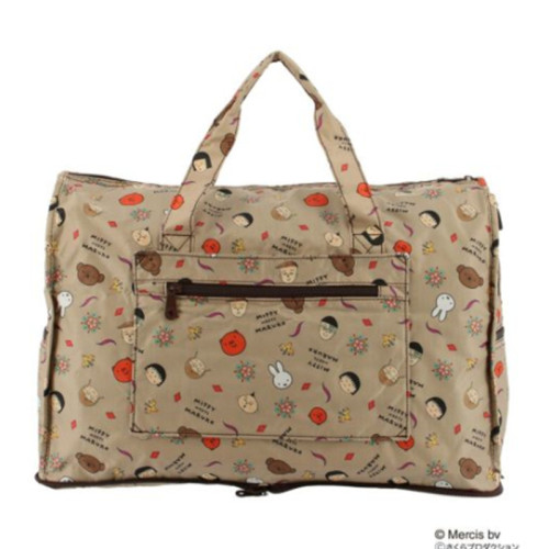 日本新櫻桃小丸子折曡旅行袋卡通可愛收納包大容量手提單肩行李包