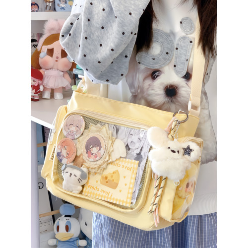 痛包斜背女大容量日常高顔值藍色包包學生黨二次元單肩挎包手提袋