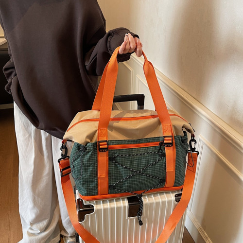 輕便牛津布旅行包出門套拉桿可擴展衣物包健身乾濕分離斜背行李袋