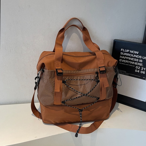 輕便牛津布旅行包出門套拉桿可擴展衣物包健身乾濕分離斜背行李袋