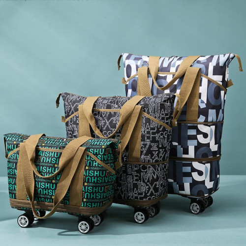 時尚旅行包萬向輪短途行李包手提出差大容量輕便收納包待産行李袋