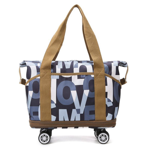 時尚旅行包萬向輪短途行李包手提出差大容量輕便收納包待産行李袋