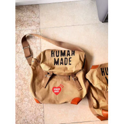 新款HM CANVAS SHOULDER BAG做舊復古軍旅帆布郵差包男女單肩斜背