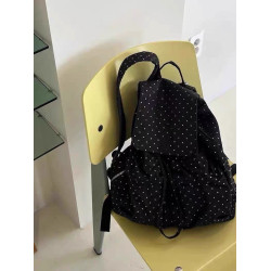 2025新款韓系復古星星波點雙肩包書包通勤小衆大容量休閒後後背包