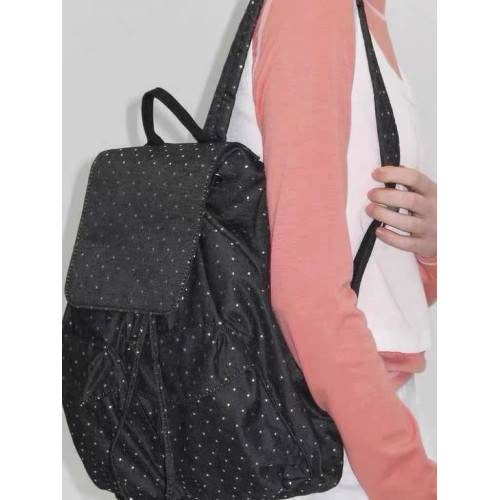 2025新款韓系復古星星波點雙肩包書包通勤小衆大容量休閒後後背包