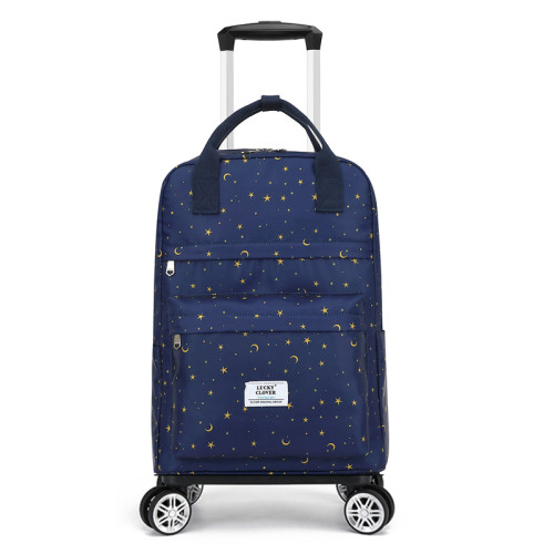 超輕便萬向輪拉桿行李包防水旅行後後背包小拉車可攜式折曡短途旅遊登機