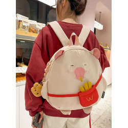 可愛卡皮巴拉水豚雙肩包女2025年新款日系卡通學生書包防水登山包