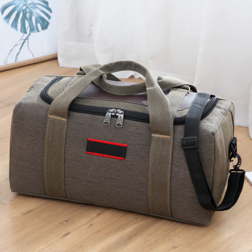 大容量帆布旅行包男短途出差旅遊打工裝衣服戶外運動可折曡手提包