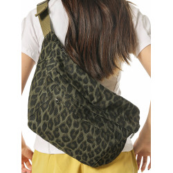 迷彩斜後後背包男潮牌大容量豹紋耐磨戶外旅行後後背包單肩包大學生胸包女