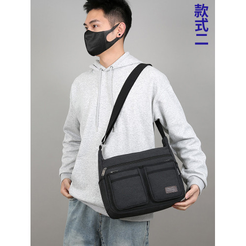 新款多層帆布包男包單肩包斜後後背包大容量後後背包旅遊休閒包耐磨工具包