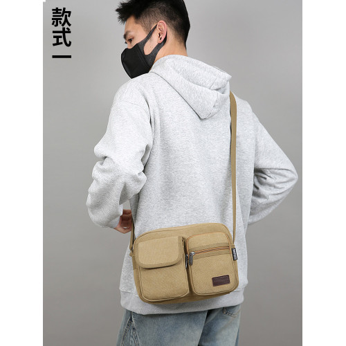 新款多層帆布包男包單肩包斜後後背包大容量後後背包旅遊休閒包耐磨工具包