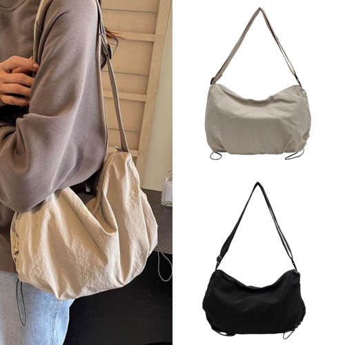 日系尼龍餃子包運動斜後後背包包女2025新款大容量騎行松弛感單肩包 日系尼龍餃子包運動斜後後背包包女2025新款大容量騎行松弛感單肩包