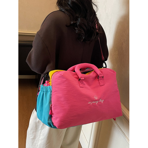 時尚輕便手提旅行包女大容量斜背運動瑜珈健身訓練外出收納行李袋