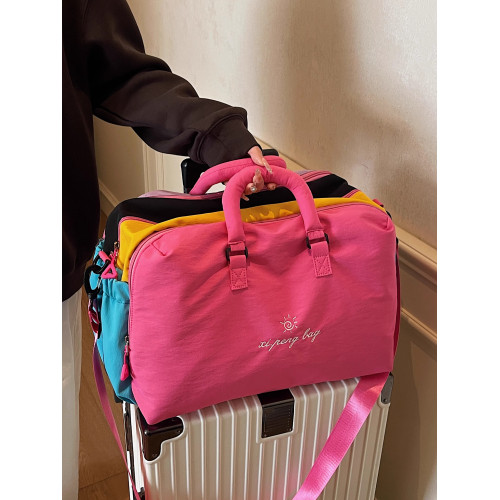 時尚輕便手提旅行包女大容量斜背運動瑜珈健身訓練外出收納行李袋