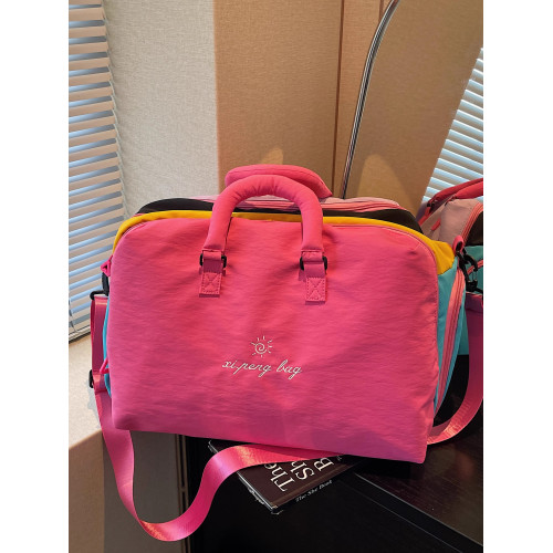 時尚輕便手提旅行包女大容量斜背運動瑜珈健身訓練外出收納行李袋