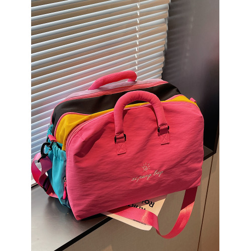 時尚輕便手提旅行包女大容量斜背運動瑜珈健身訓練外出收納行李袋