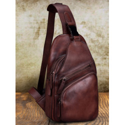 男士復古包包手工皮包男包斜背單肩包胸包男真皮軟皮頭層牛皮休閒