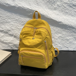 新款雙肩包後後背包尼龍布多口袋學生運動簡約休閒女包大容量通勤森系