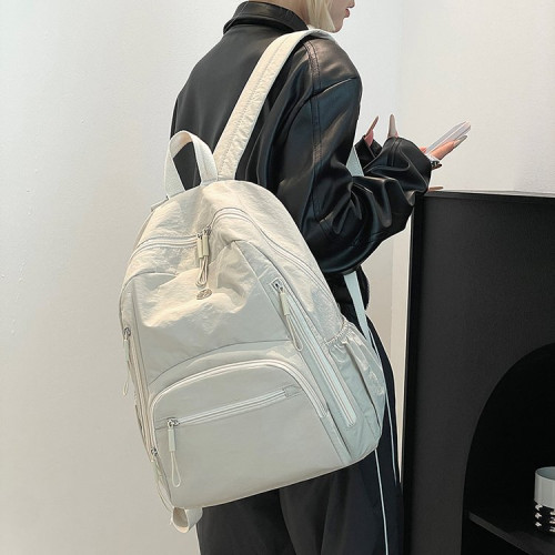 新款雙肩包後後背包尼龍布多口袋學生運動簡約休閒女包大容量通勤森系 新款雙肩包後後背包尼龍布多口袋學生運動簡約休閒女包大容量通勤森系