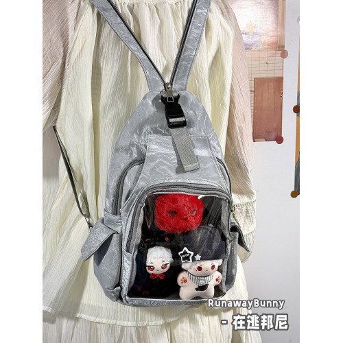 二次元日常10cm15cm娃包水波紋斜背雙肩基礎痛包穀子吧唧透明胸包 二次元日常10cm15cm娃包水波紋斜背雙肩基礎痛包穀子吧唧透明胸包