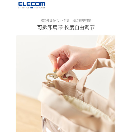 ELECOM笑臉痛包透明手提包單肩斜背菜籃子包diy通勤包包新年禮物