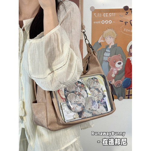 大容量百搭日常基礎款復古單肩手提斜背娃包通勤透明紥穀吧唧痛包