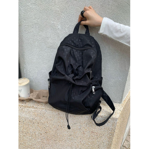 韓國原創設計波點多口袋書包女休閒學院風後後背包高中大學生雙肩包