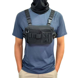 WJTWZY 戰術背心包多功能胸掛包騎行裝備包molle系統掛載包粘貼板