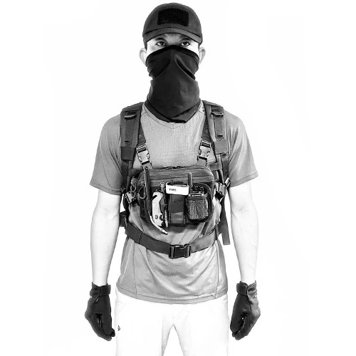 WJTWZY 戰術背心包多功能胸掛包騎行裝備包molle系統掛載包粘貼板