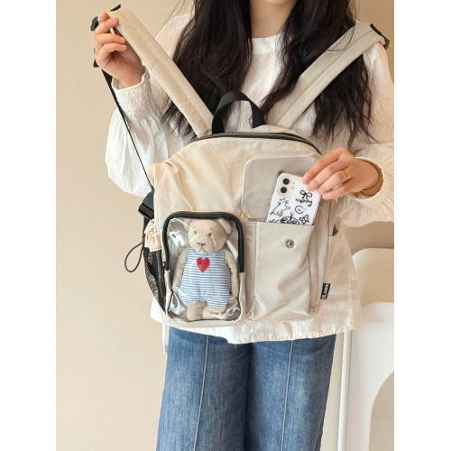 MY新款痛包娃娃包雙肩包包大容量多背法單肩斜後後背包休閒雙肩後後背包潮