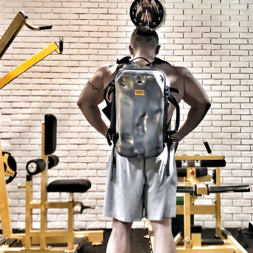 個性炫酷硬殼雙肩包新款男女摩托車頭盔收納包騎行包健身防水後後背包