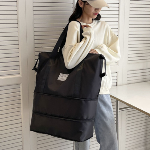 超大容量衣服旅行包可攜式套拉桿行李包短途出差包牛津布待産健身包