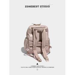 簡約通勤雙肩電腦包女2025新款潮高顔值質感牛津尼龍布大容量後後背包