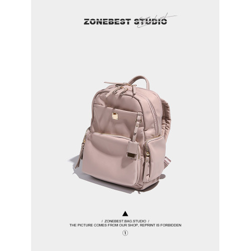 簡約通勤雙肩電腦包女2025新款潮高顔值質感牛津尼龍布大容量後後背包