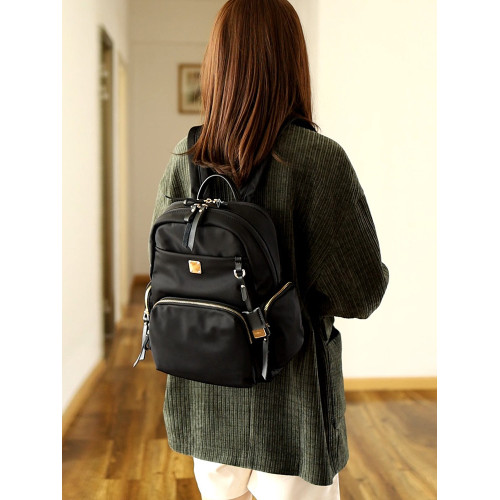 簡約通勤雙肩電腦包女2025新款潮高顔值質感牛津尼龍布大容量後後背包