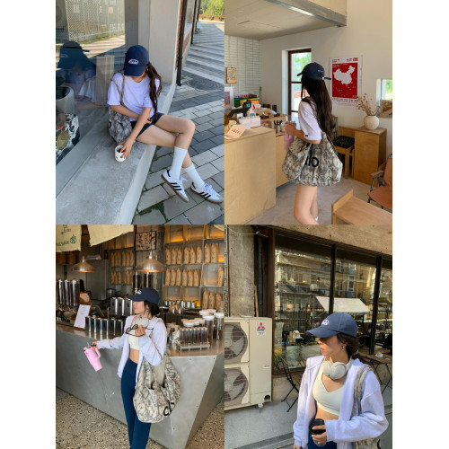 美式瑜珈包單肩包帆布包男女大容量迷彩購物袋運動健身包