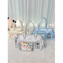 AORDA 絲帶痛包雙肩演唱會暗格包藏東西的包藏燈牌大容量斜背娃包